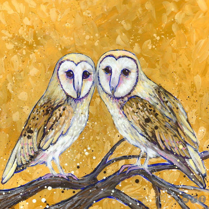 Original Barn good Owl Watercolor Painting