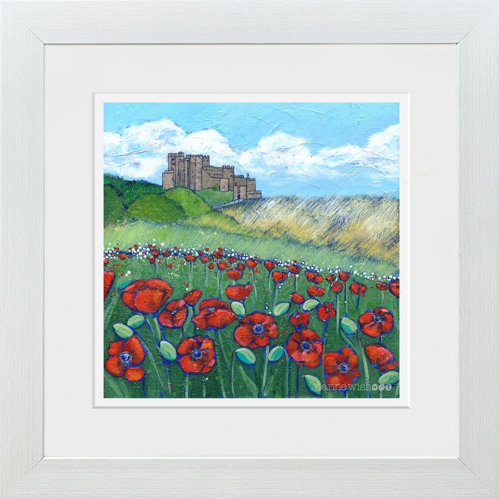 Bamburgh Castle Dunes &amp; Poppies | Art Print