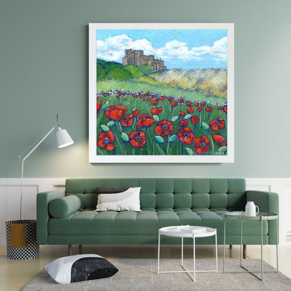 Bamburgh Castle Dunes &amp; Poppies | Art Print