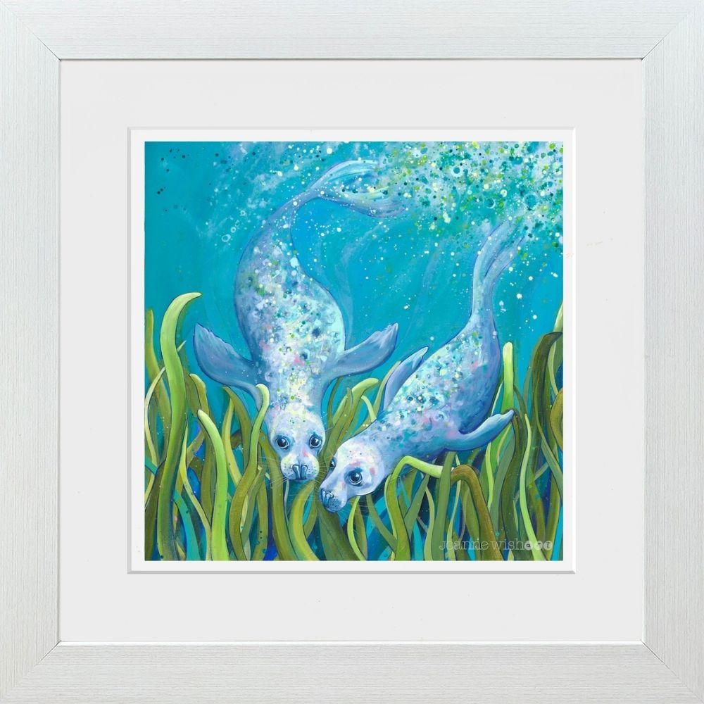 Beneath the Waves Grey Seal Art Print