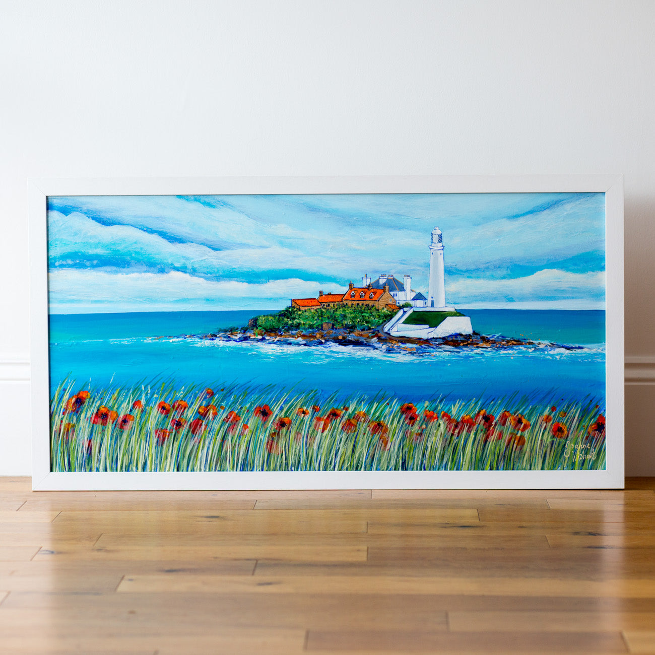 Blue Sky over St. Mary’s Lighthouse Original Painting