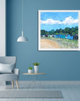 Coldingham Bay Beach Hut | Art Print