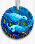 Swimming Seals - Ceramic Tree Decoration