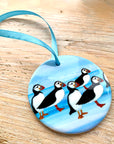 Puffins - Ceramic Tree Decoration