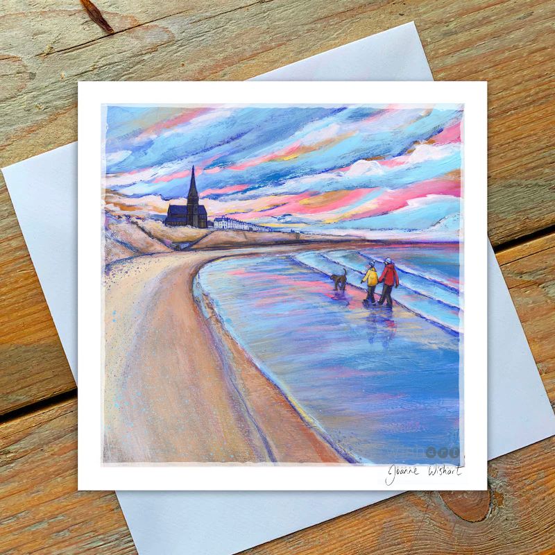 Longsands Winter Beach Walk | Greetings Card