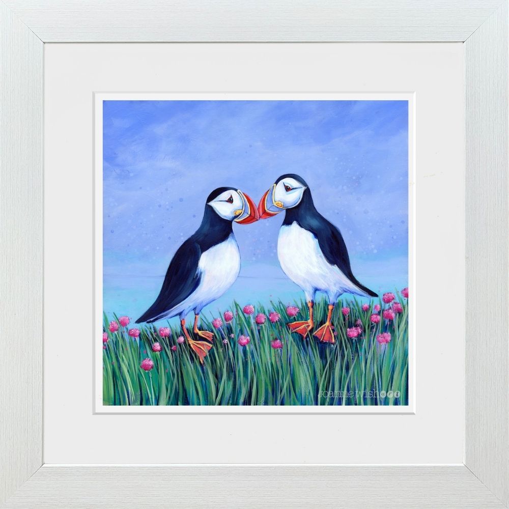 Puffins &amp; Sea Pinks | Art Print