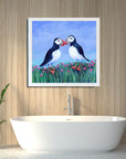 Puffins & Sea Pinks | Art Print