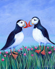 Puffins & Sea Pinks | Art Print