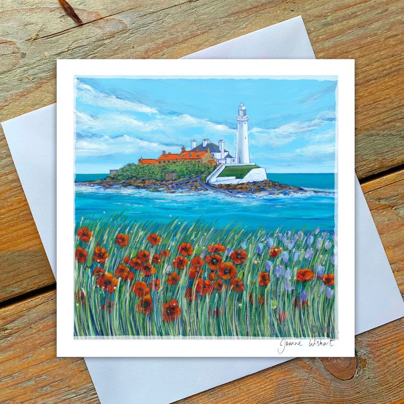 St. Mary&#39;s Lighthouse in Bloom | Greetings Card