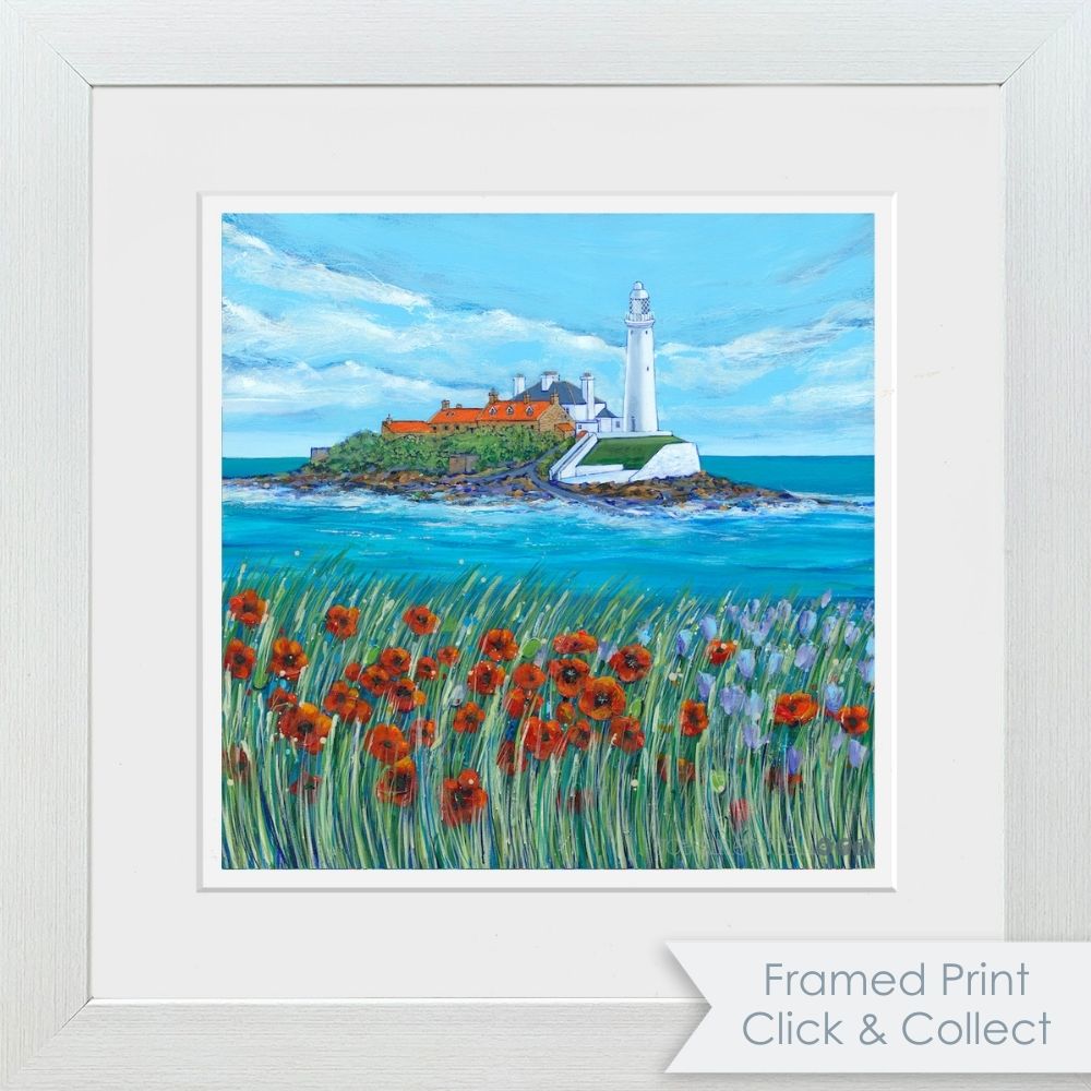 St. Mary’s Lighthouse in Bloom Art Print