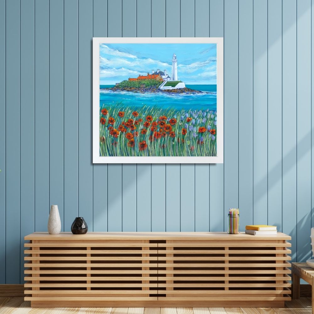 St. Mary’s Lighthouse in Bloom Art Print