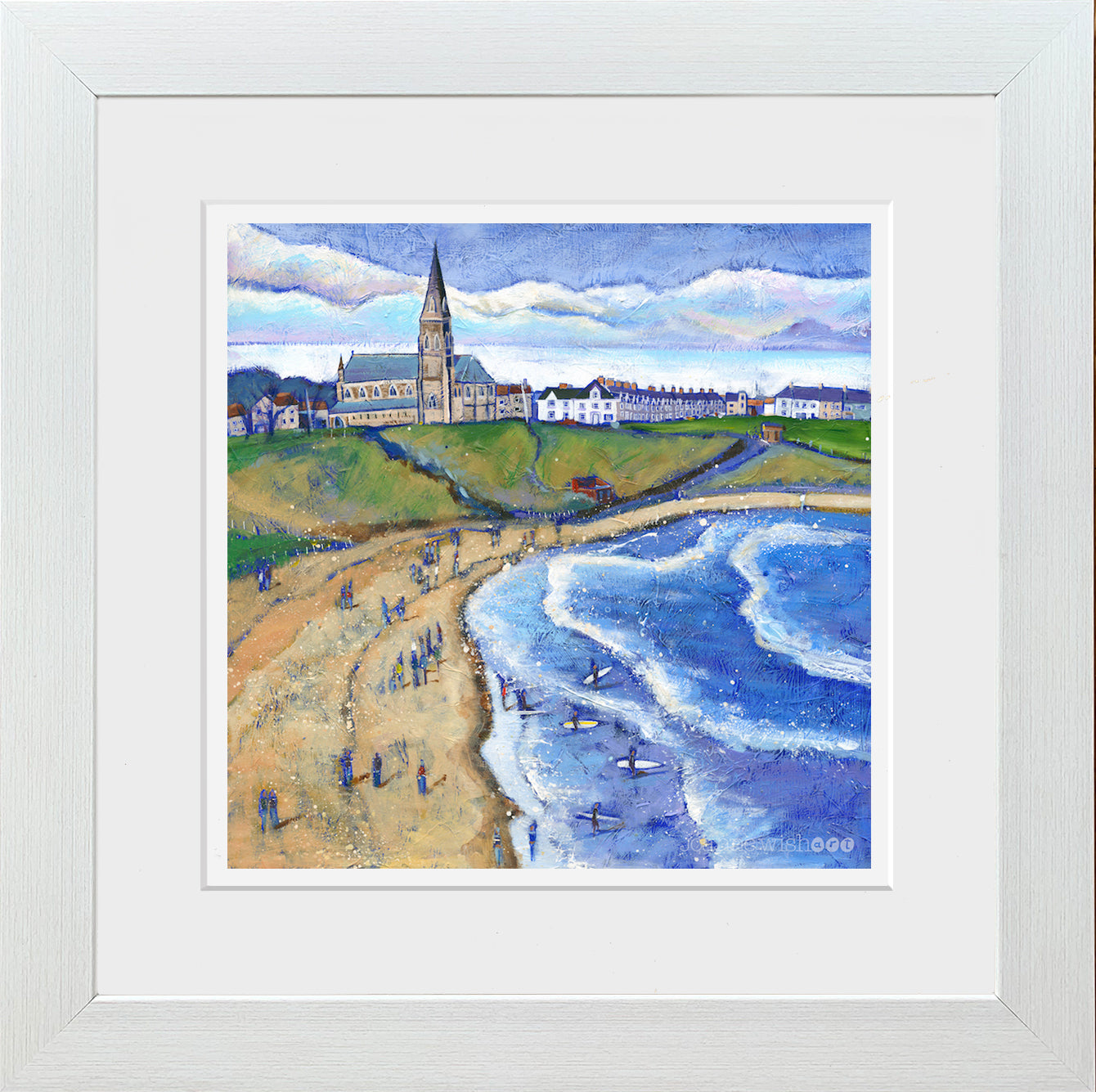 Surfing Longsands Tynemouth Art Print