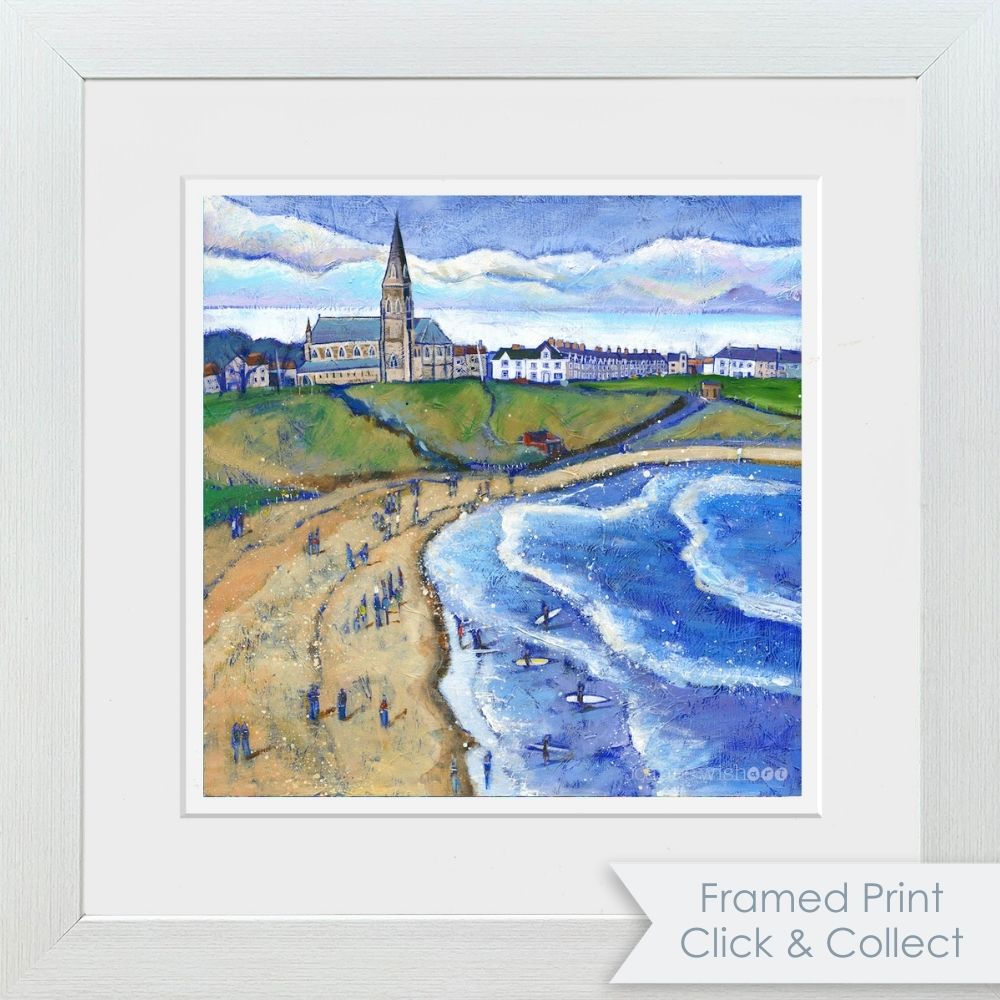 Surfing Longsands Tynemouth Art Print