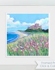 Wildflowers at Bamburgh Castle Art Print