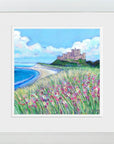 Wildflowers at Bamburgh Castle Art Print