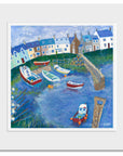 A mounted print of Craster Harbour in Northumberland. 